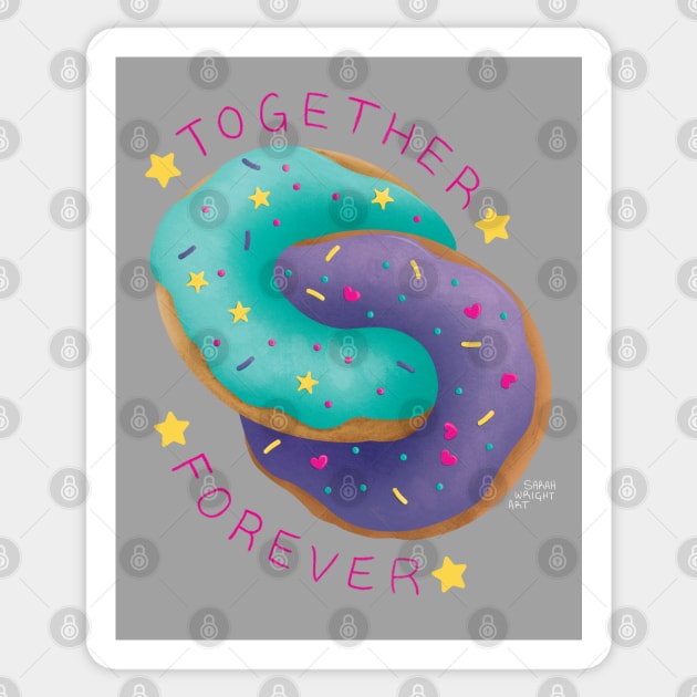 Together Forever Donuts Sticker by SarahWrightArt